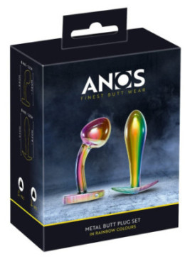 Metal Butt Plug Set in Rainbow Colours